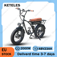 KETELES KF8 E-bike 2000W Dual Motor 48V23AH Lithium Battery Aldult off-road Electric Bike 20*4-in Fat Tire Snow Electric Bicycle
