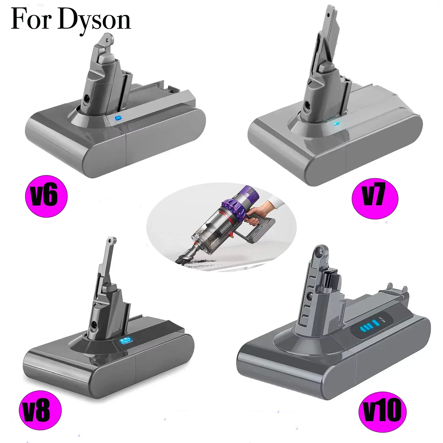 Vacuum Cleaner Rechargeable Li-ion Battery for Dyson V6 V7 V8 Series SV07 SV09 SV10 DC58 DC31 Absolute Fluffy Animal Pro Bateria