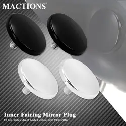 2xMotorcycle Choppers Inner Fairing Mirror Plugs Black/Chrome For Harley Touring Electra Street Glide FLHX Batwing 1996-2016 Tri