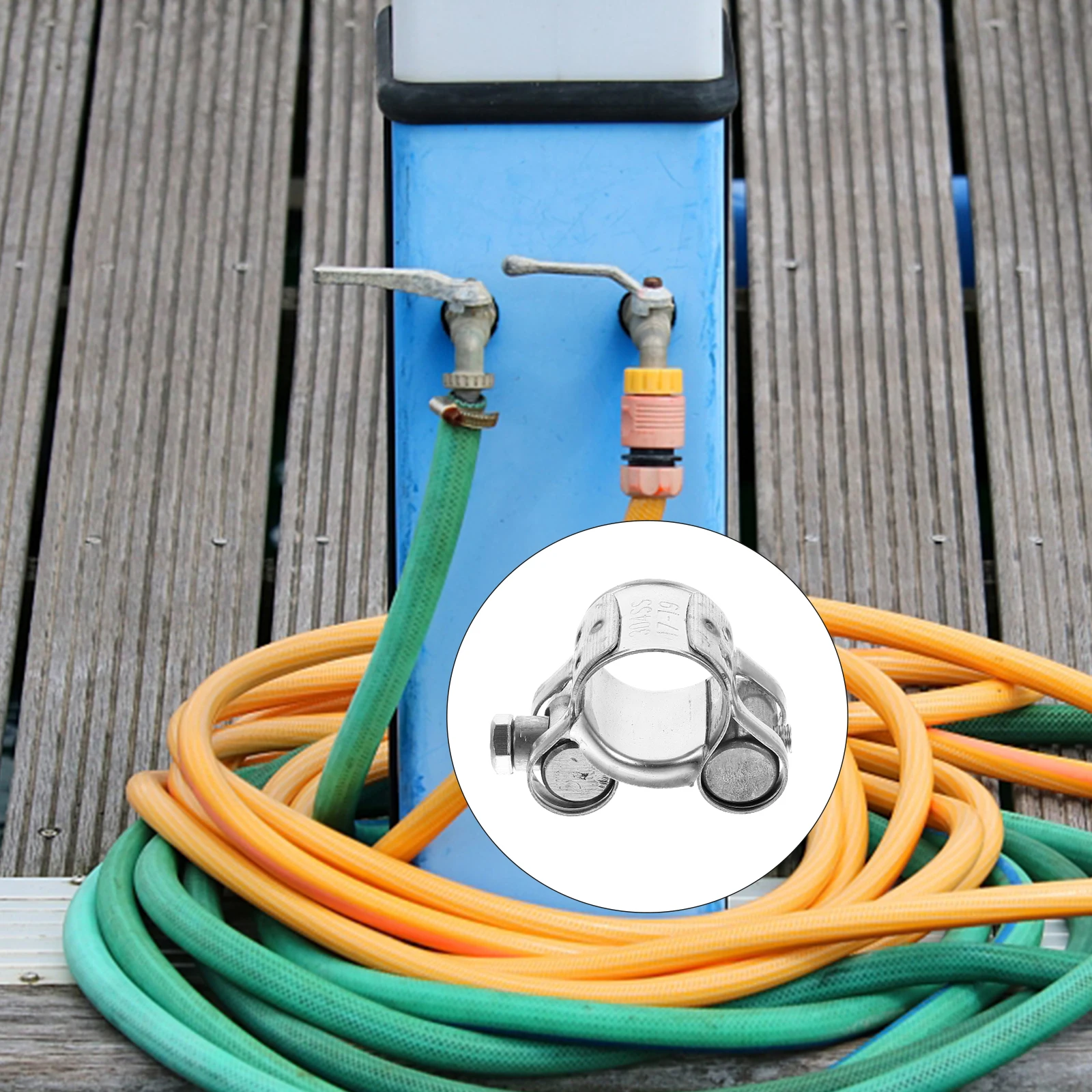 

4pcs Stainless Steel Hose Clips Adjustable Pipe Clamps for Home Industrial Marine 304 Grade Suitable Automobile Ship