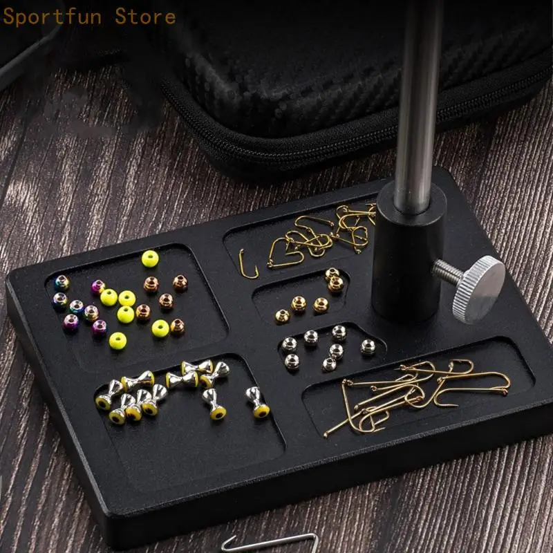 Metal Fly Tying Station Base with Clamps Post and Sorting Tray X7JD
