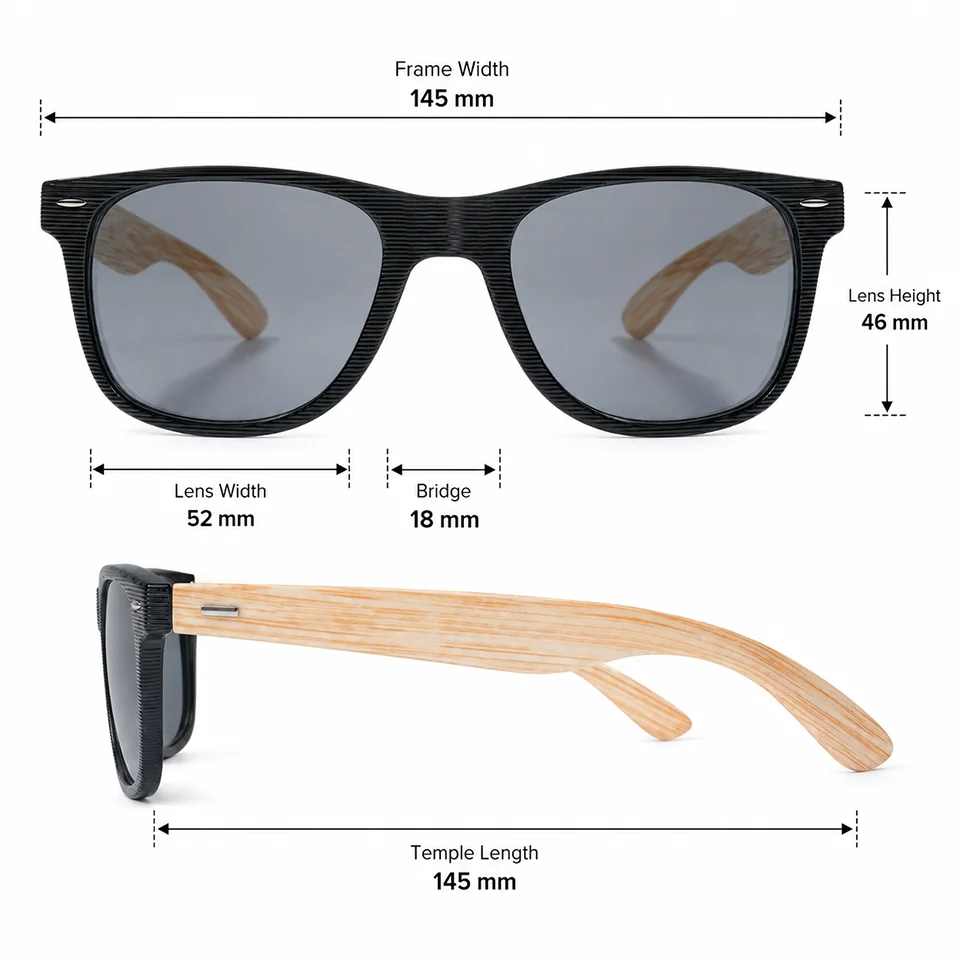 BEGREAT Vintage Square Sunglasses for Men Women Wood Grain Frame and Temples Lightweight Retro Fashion Eyewear