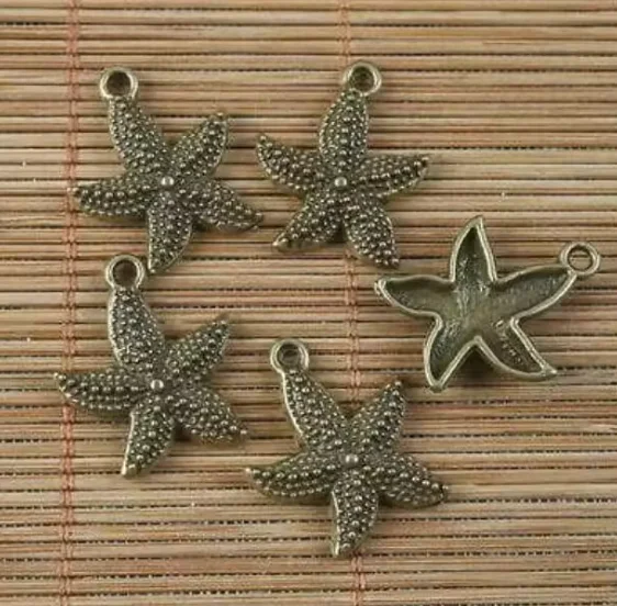 12pcs 23.2x18.8mm starfish design pendant for jewelry making HWH1536 HWG1668