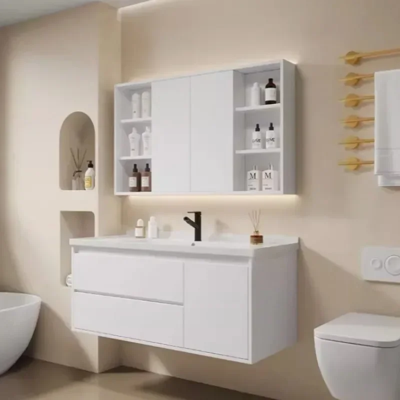 Wine Wall Bathroom Cabinet Luxury Locker Modern Space Saving Cabinet Washbasin Faucet Trendy Mobiletto Bagno Unique Furniture