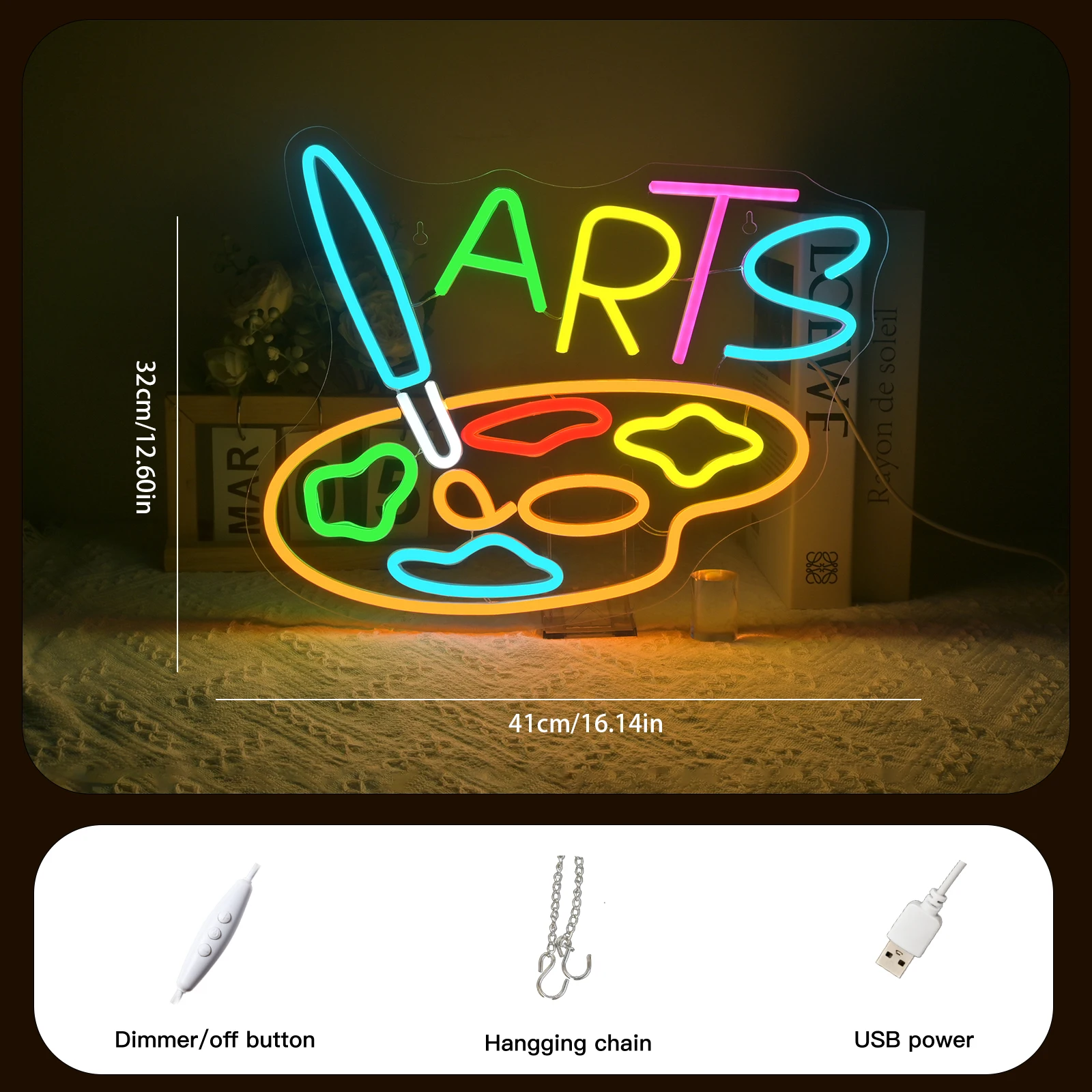 Paint Neon Sign Dimmable Painting Neon Light Signs for Wall Decor USB Powered LED Light Up Sign for Studio Art Wall Decor