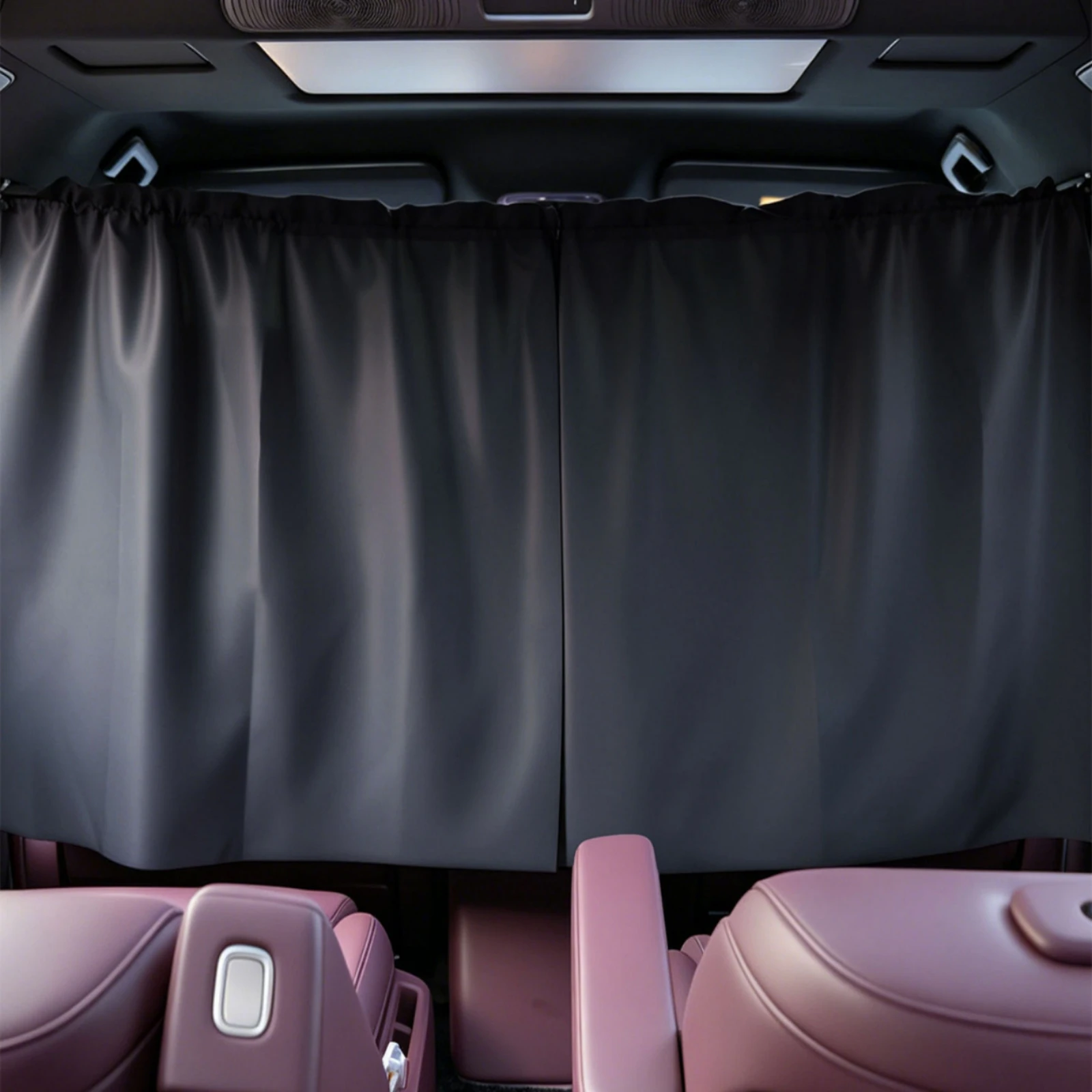 Car Partition Screen Universal Fit Hanging Car Divider Curtain with Center Opening for Travel Travelers