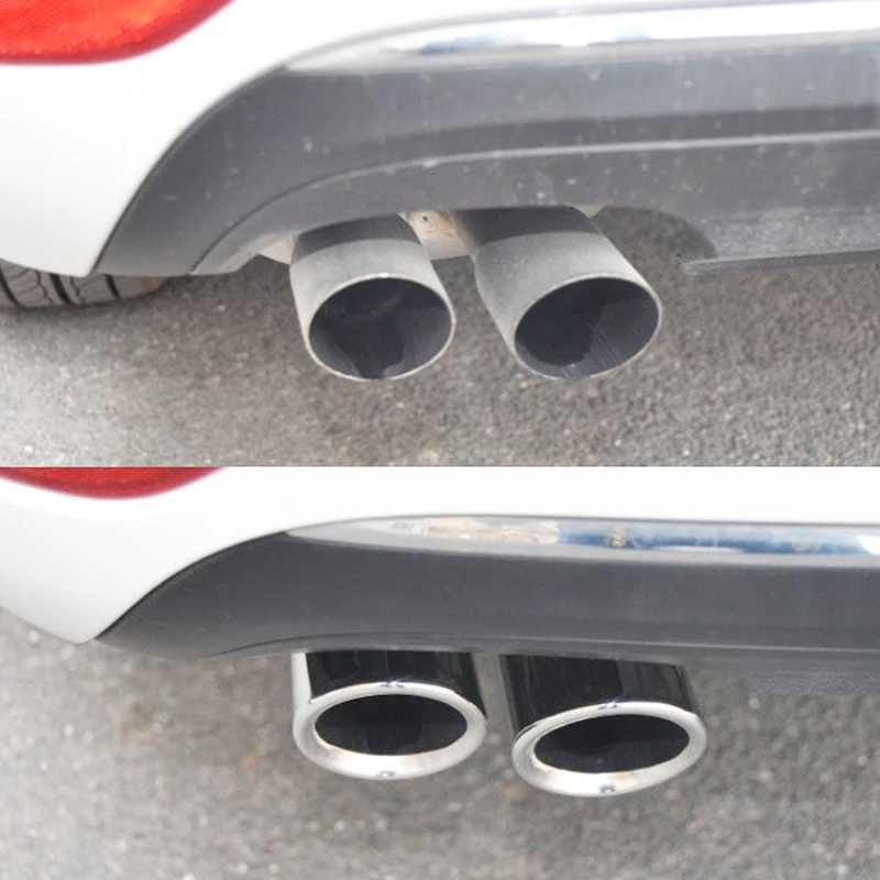 SINGING muffler end pipe tail throat decoration car parts exhaust tips accessories For 09-2014 bmw 7 series 730li 740ld F01 F02 view 2