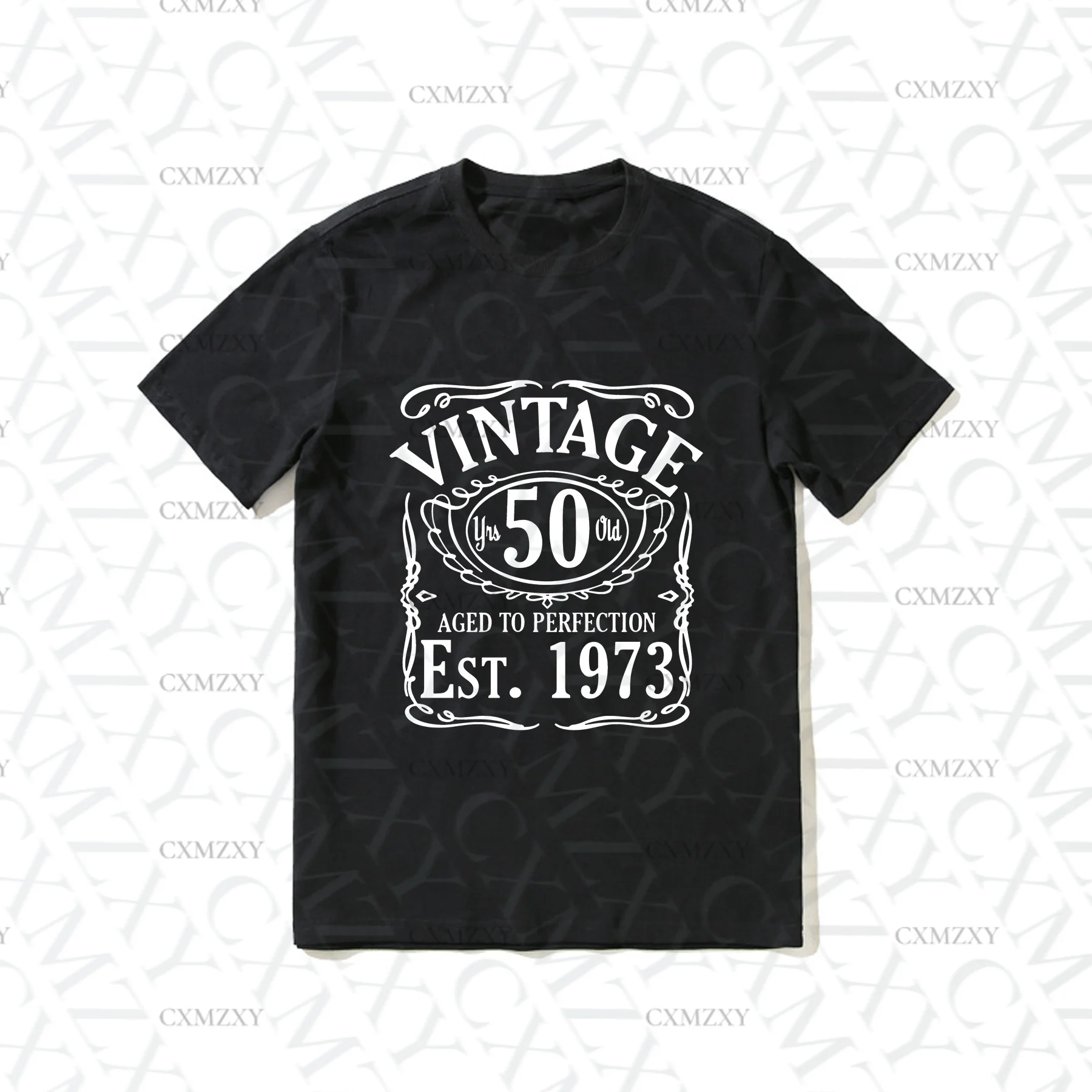 

2025 Hot Sale Summer 100% Cotton Vintage Since 1973 50th Birthday 2025 Black T Shirt Men Cool Tee Hip Hop Streetwear T-shirt