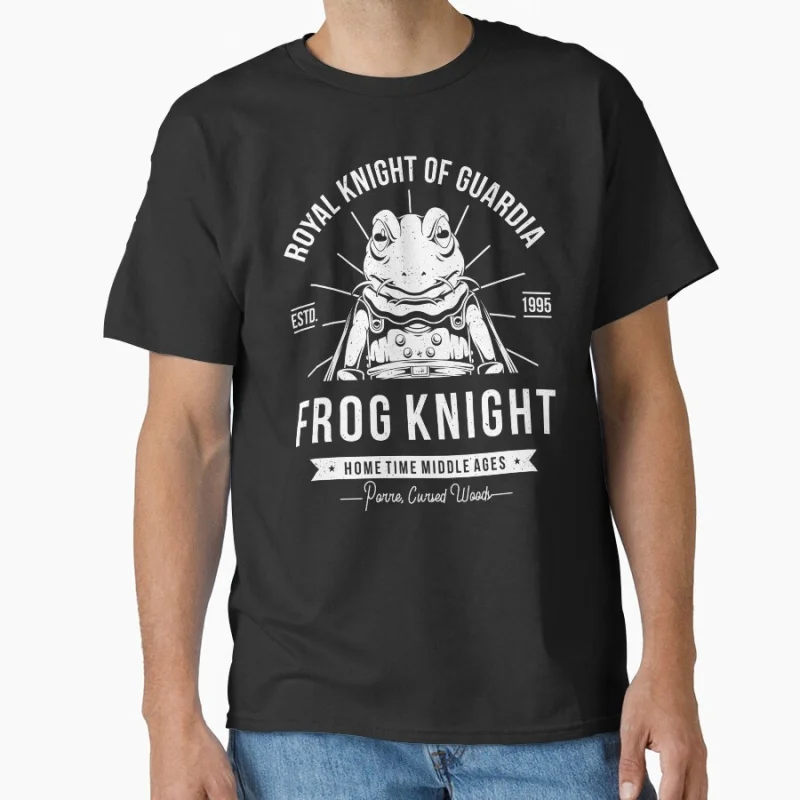 

Frog Knight Japanese art style80s Retro videogame Final Fantasy printed T Shirt for men large size Adult tops S-6XL