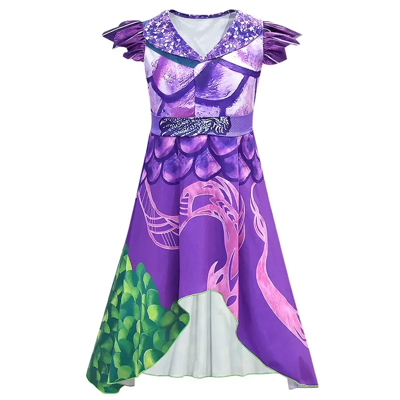 New 2020 Descendants 3 Evie Cosplay Dress Mal Costume Top Pants Full Set Children Kids Halloween Carnival Costume For Girls