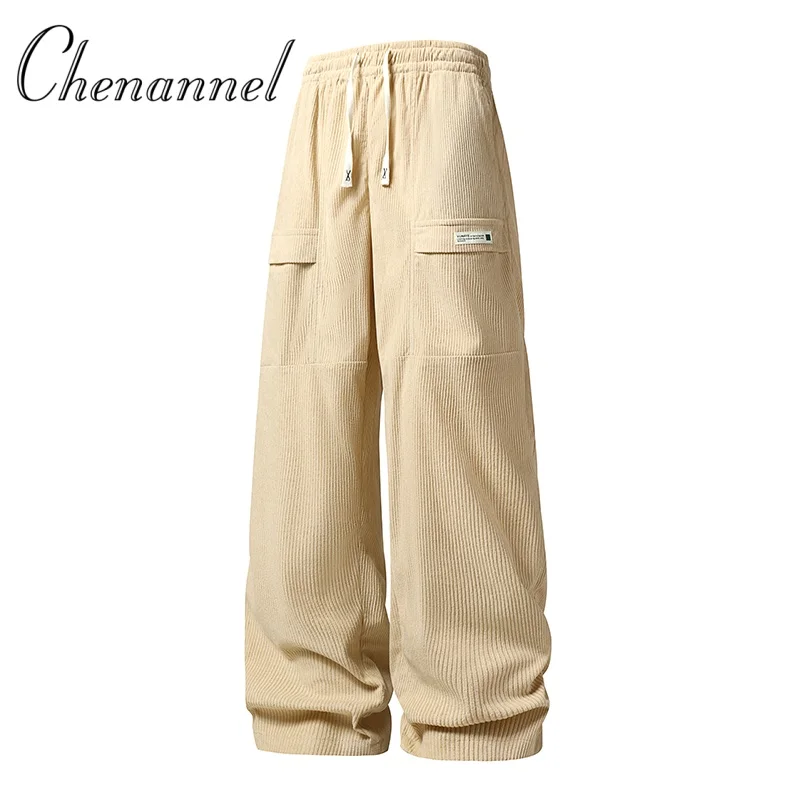 

Work Wear Cargo Pants for Men Joggers Straight Wide Regular Fit Street Style Vintage Long High Quality Trousers Man