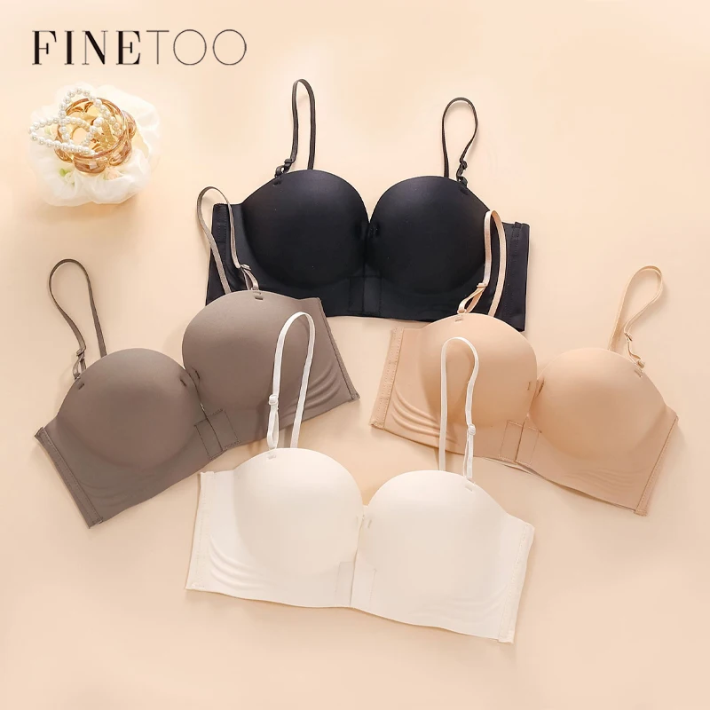 Frauen Push-up Trägerlose Bhs Vordere Schnalle Büstenhalter Sexy Mädchen Kleine Brust Unterwäsche Atmungsaktive Geraffte Bralette Dessous