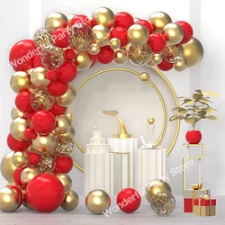 1Set Red Balloon Arch Kit Garland Metallic Gold Confetti Latex Balloons Birthday Bridal Baby Shower Party Wedding Decorations