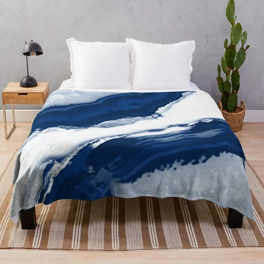 

Blue Agate #4 #gem #decor #art Throw Blanket Easy Care Comfortable Blanket for Couch