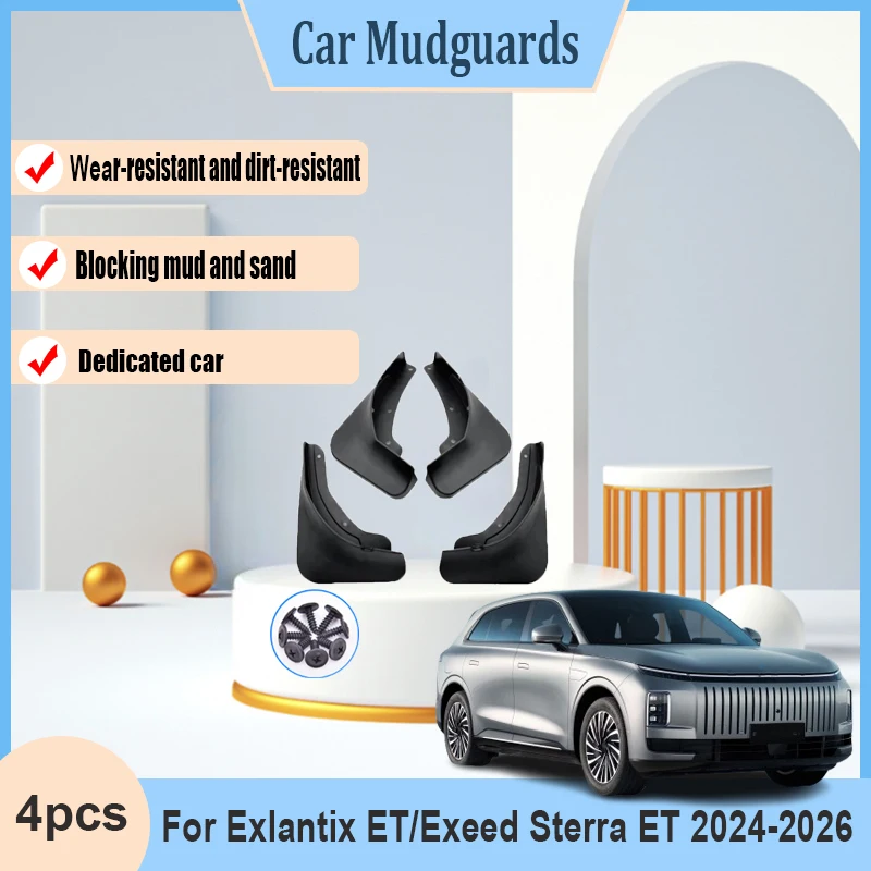 

Muds Flap For Exlantix ET Exeed Sterra ET 2024 2025 2026 4 PCS Car Splash-proof Guards Flap Mudguards Fender Anti-mud Part Wheel
