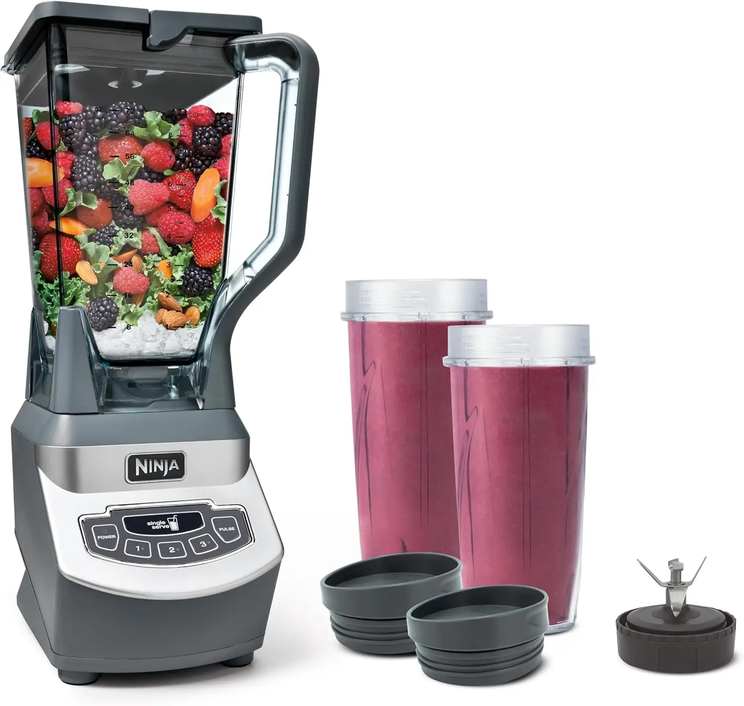 BL660 Professional Compact Smoothie & Food Processing Blender, 1100-Watts, 3 Functions -for Frozen Drinks, Gray