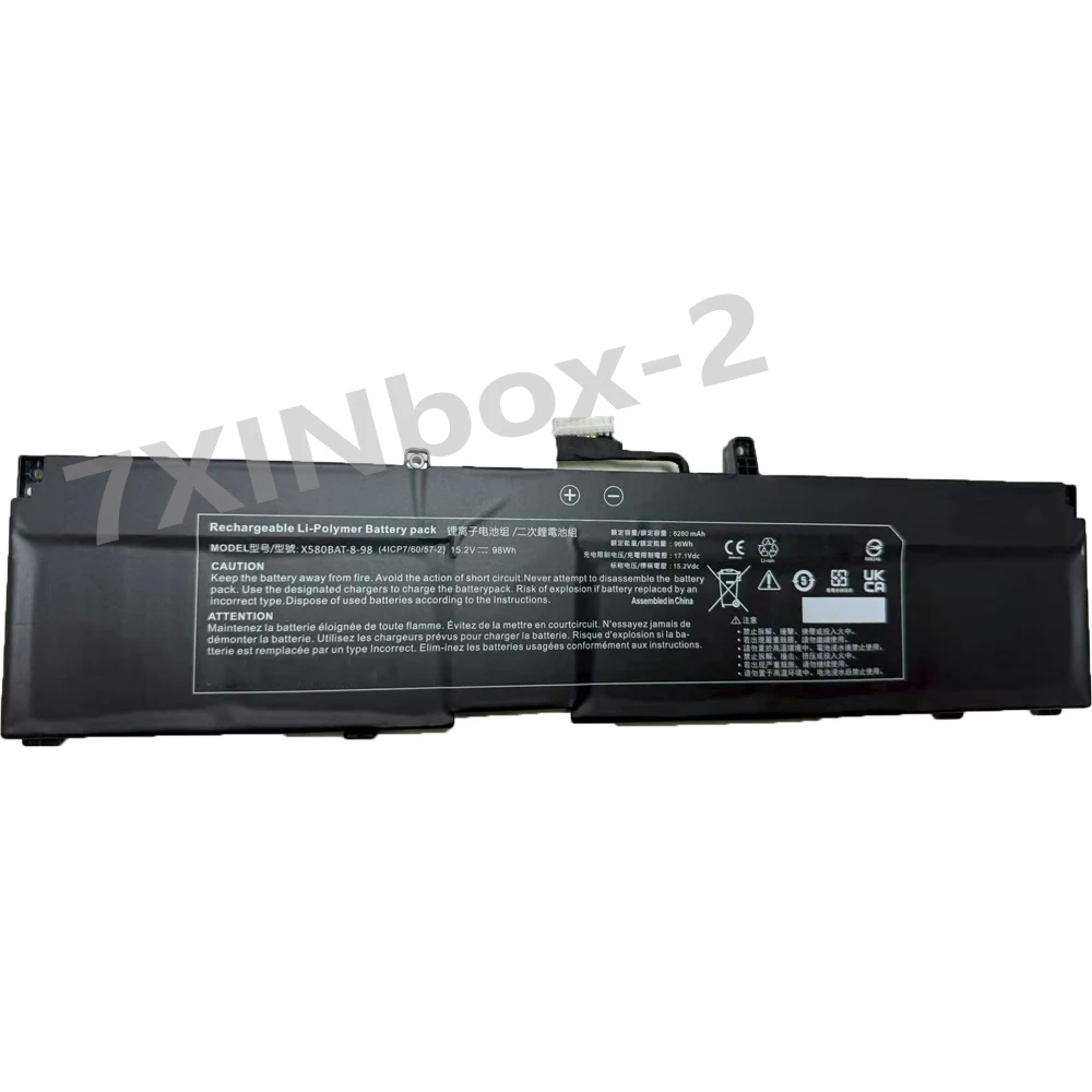 New X580BAT-8-98 15.2V 98Wh 6280mAh Laptop battery For Clevo X580BAT-8-98 4ICP7/60/57-2