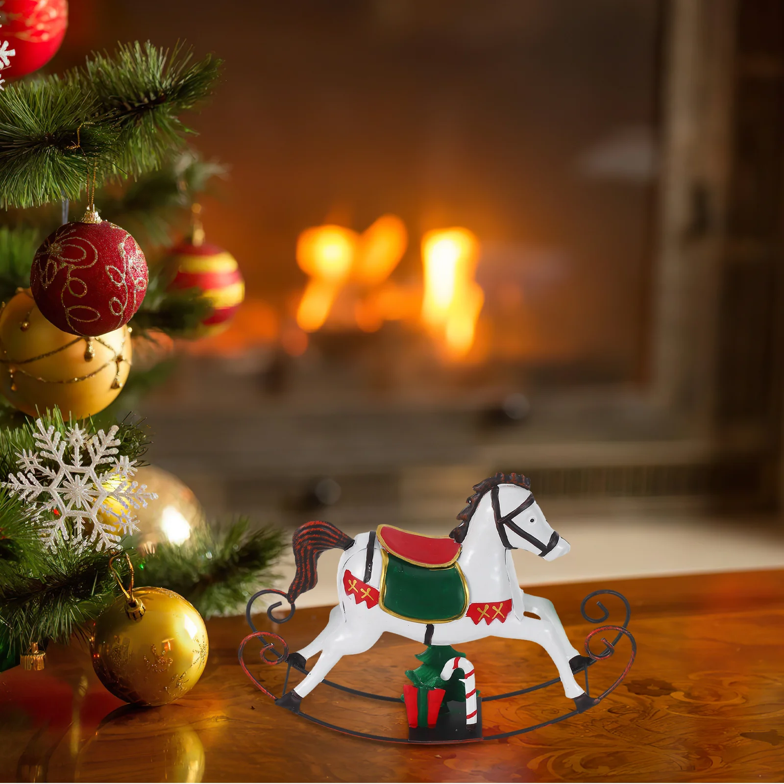 هزاز الحديد الحيوان عيد الميلاد الجدول الديكور خمر الحصان زخرفة المنزل مكتب سطح المكتب محور تمثال حصان معدني