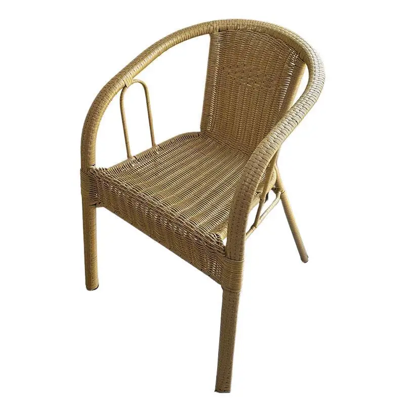 #Rattan chair rattan courtyard furniture stool outdoor indoor elderly chair balcony back chair anti-sun four-season armrest ratt