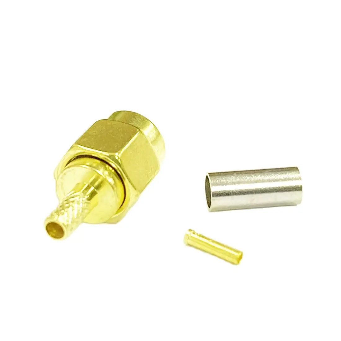 

1pc RP-SMA Male Plug RF Coax Modem Convertor Connector Crimp RG316 RG174 LMR100 Straight Goldplated NEW Wholesale