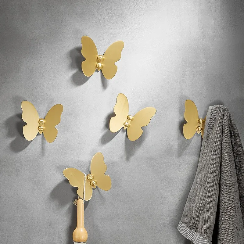 All Copper Butterfly Clothes Hook Wall Hanging Bathroom Decoration Hook Clothes Hanger Kitchen Accessories Hook Cocona для дома