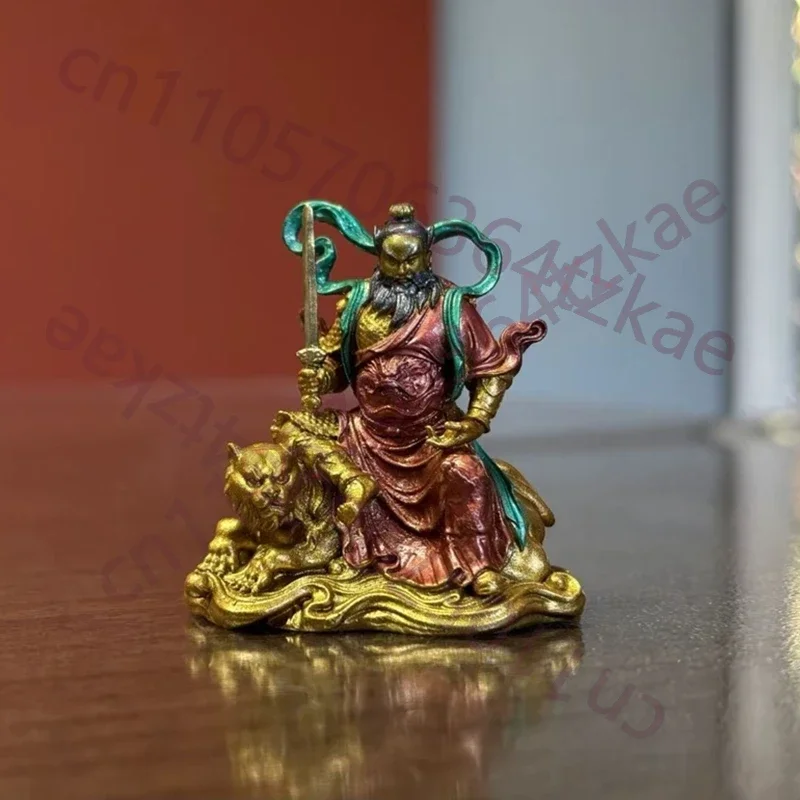 Zhang Tianshi, Guan Erye, statue ornaments, pure copper hand-painted religious ornaments, auspicious feng shui ornaments