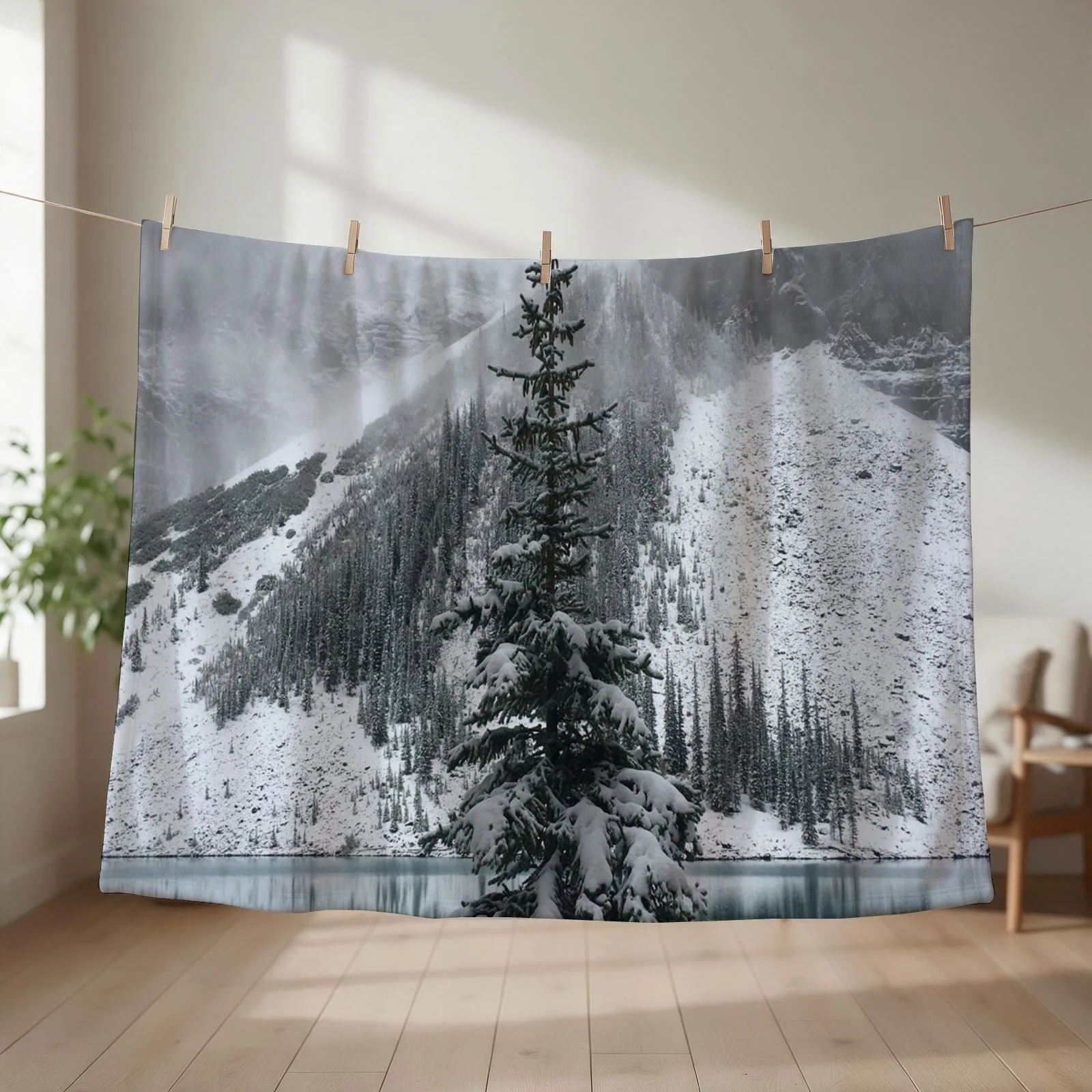 beautiful canadian rockies Throw Blanket Kid'S Thermal Plaid on the sofa Bed Blankets