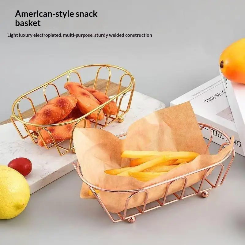 1pcs Multi-Purpose Organizer Stainless Steel Storage Basket for Accessories,Cosmetics, Vanity, Desk, Photo Props, Shelf Baskets