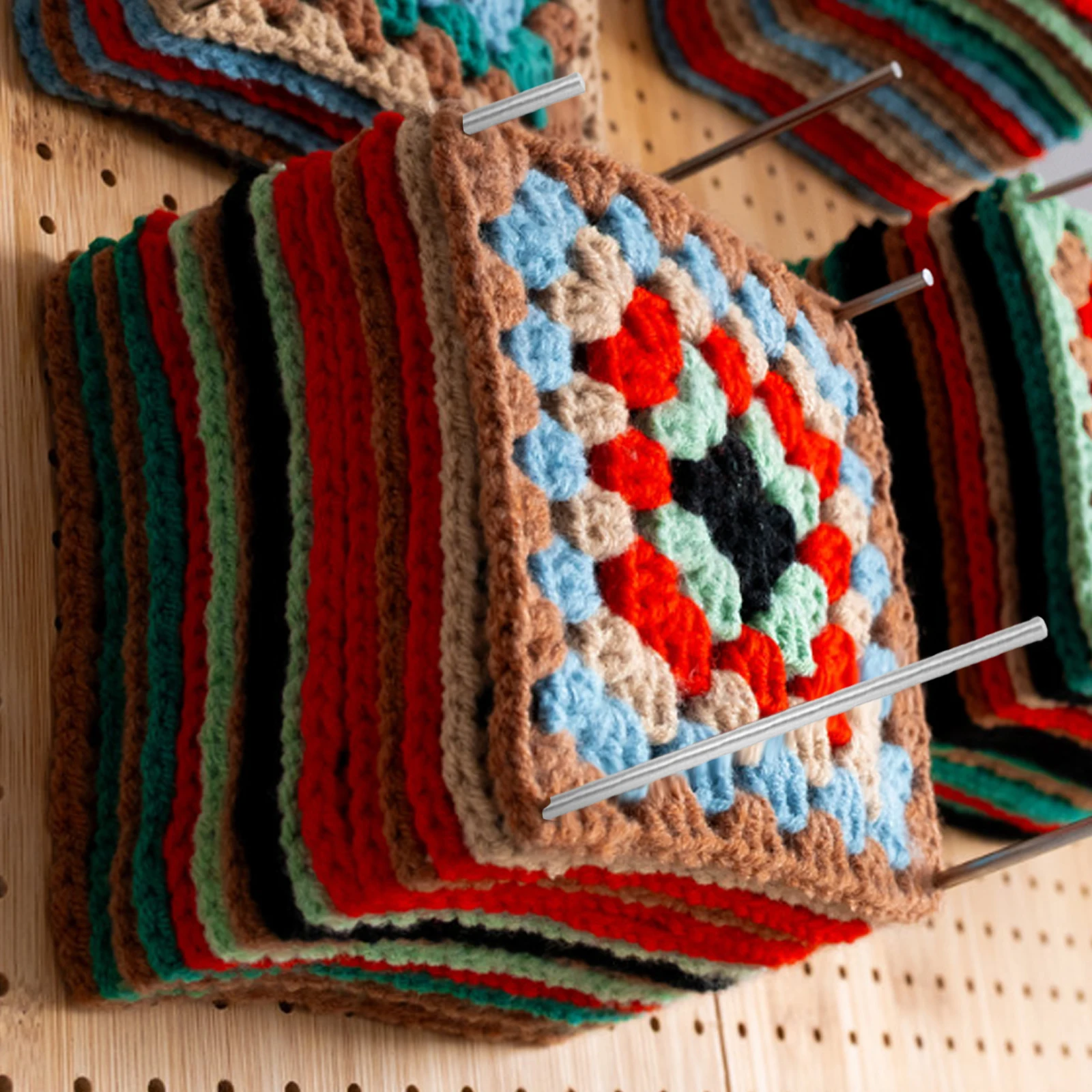 

20 Pcs Block Rods for Knitting Crochet Pins Accessories Blocking Board Silver Tools