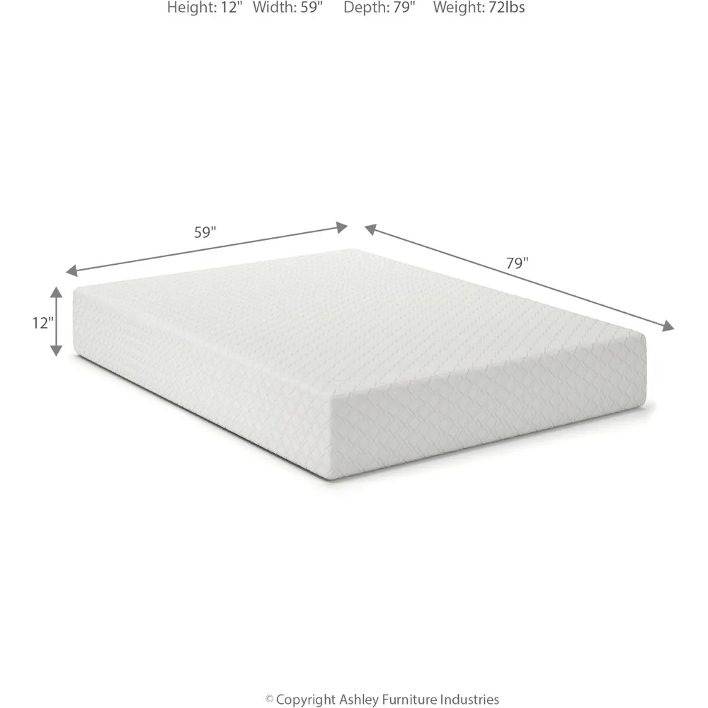 Queen Size Chime 12 Inch Medium Firm Memory Foam Mattress with Green Tea & Charcoal Gel for Pressure