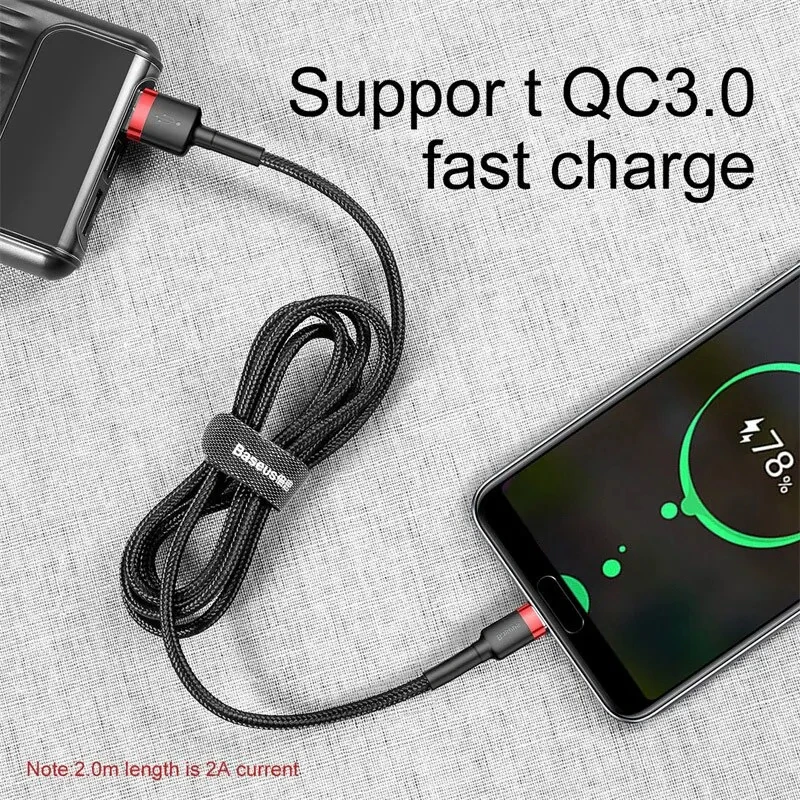 Baseus USB C Cable for oneplus 12 Quick Charge 3.0USB C Cable Fast Charging Cable Type C for Huawei Xiaomi 13 USB-C Charger Wire