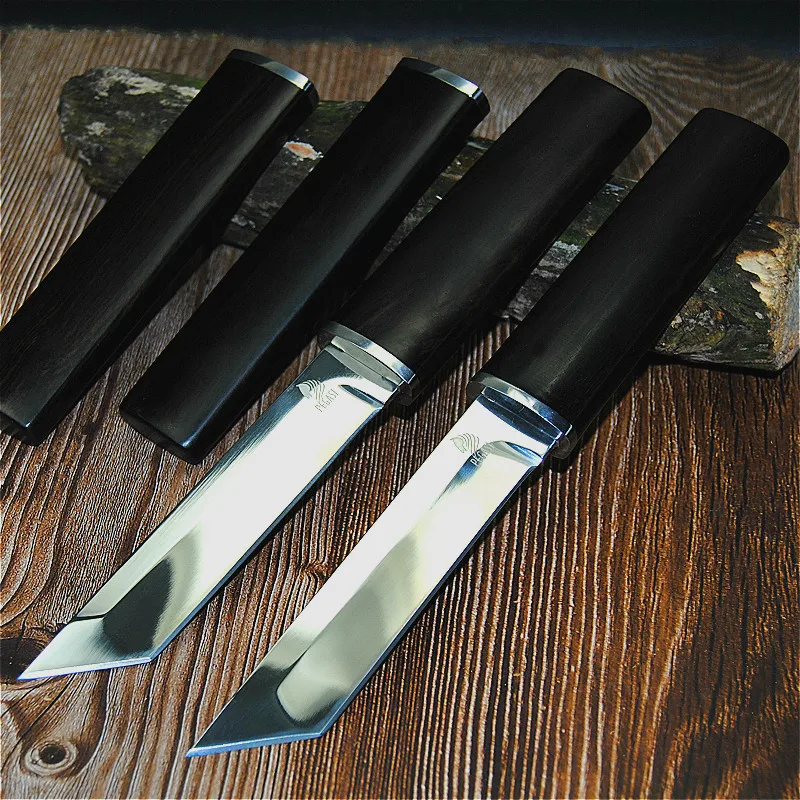 D2 steel Japanese tactical knife, 60hrc vacuum heat treatment sharp camping hunting knife series (Japanese style knife)