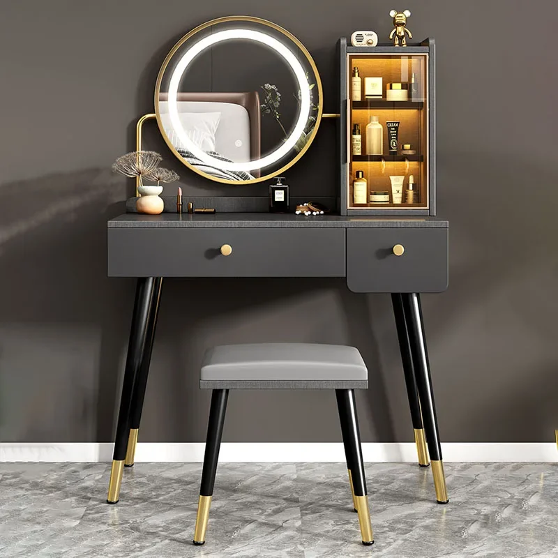 Nordic Bedroom Vanity Table Women Charm Minimalist Black Vanity Table Girls Classic Coiffeuse De Chambre Home Furniture