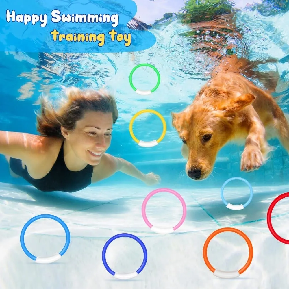 4 قطعة جديد تحت الماء التدريب الغوص حلقة مجموعة حلقات حمام السباحة الملونة بركة غرق البلاستيك حمام سباحة لعبة الغوص