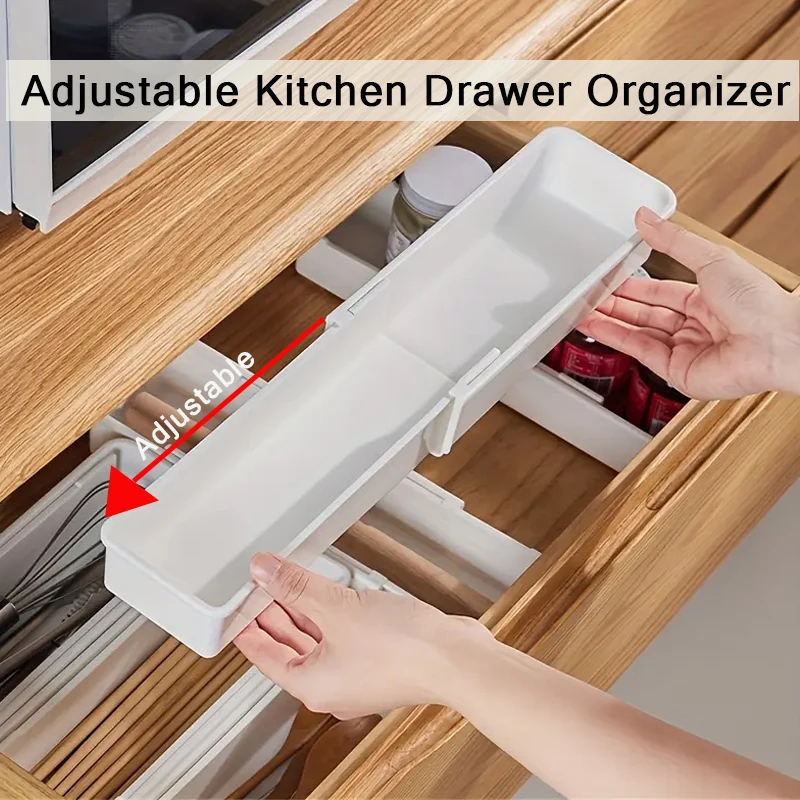 

1pc Adjustable Kitchen Drawer Organizer Suitable for Storage of Knives,Forks and Spoons/Desk & Drawer Organizer for Home Storage