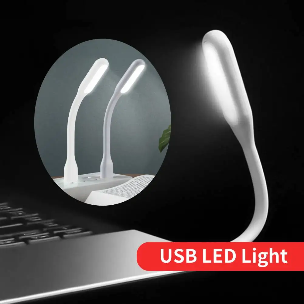 USB LED Light Reading Light Flexible Portable Night Light Gooseneck USB Lamp Compatible for Power Bank Laptop Notebook