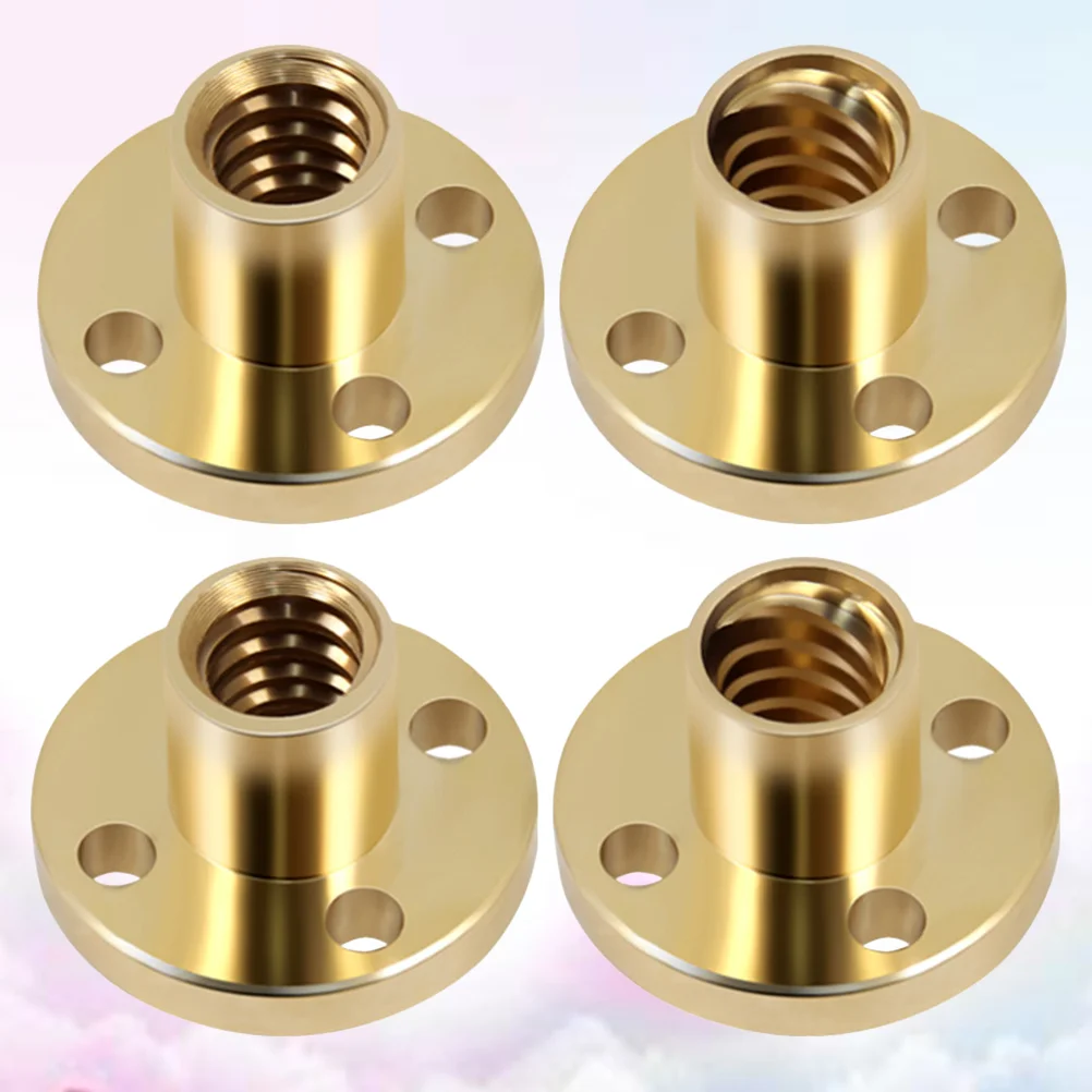 

4pcs 3D Printer Parts T8 Nut Copper Trapezoidal Screw Nut for T8 Screw T8 Nuts Stepper Motor Rail Lead Screw (Golden)