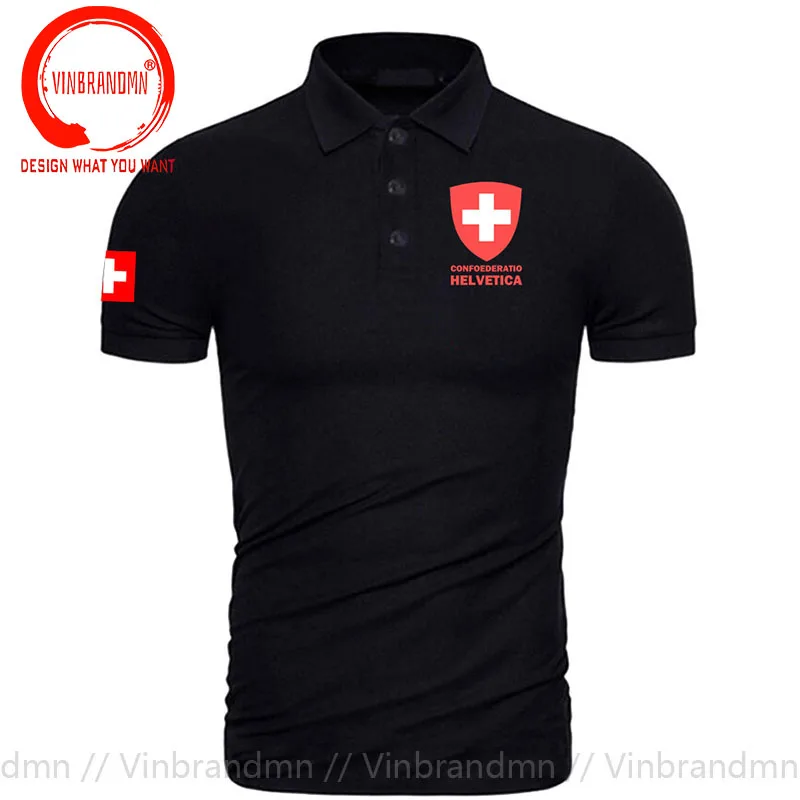 Swiss Confederation Switzerland CHE CH Confoederatio Helvetica Polo Shirts Men Short Sleeve Brand Printed for Country Polo Shirt