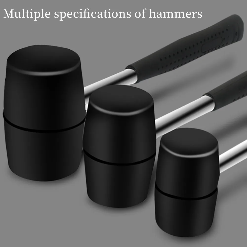 Portable Rubber Hammer Double-sided Household Rubber Mallet Hand Tools For Outdoor Car Repair Woodworking Door Floor Tile