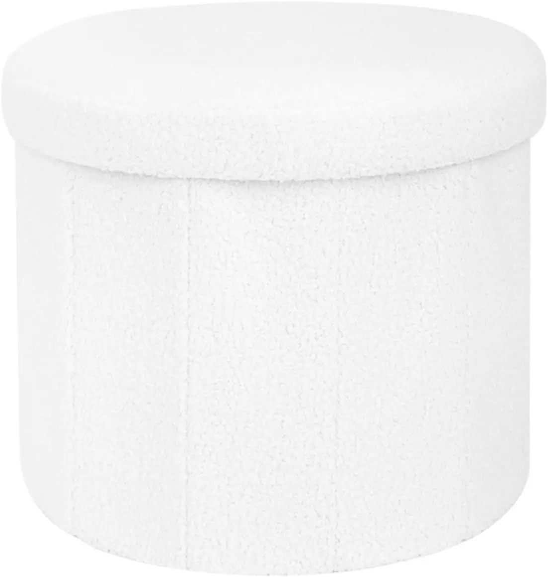 

Round Pouf Ottoman With Storage, Ottomans Foot Rest Stool, Vanity Stool Chair & Circle Coffee Table, Padded Boucle Ottoman Seat