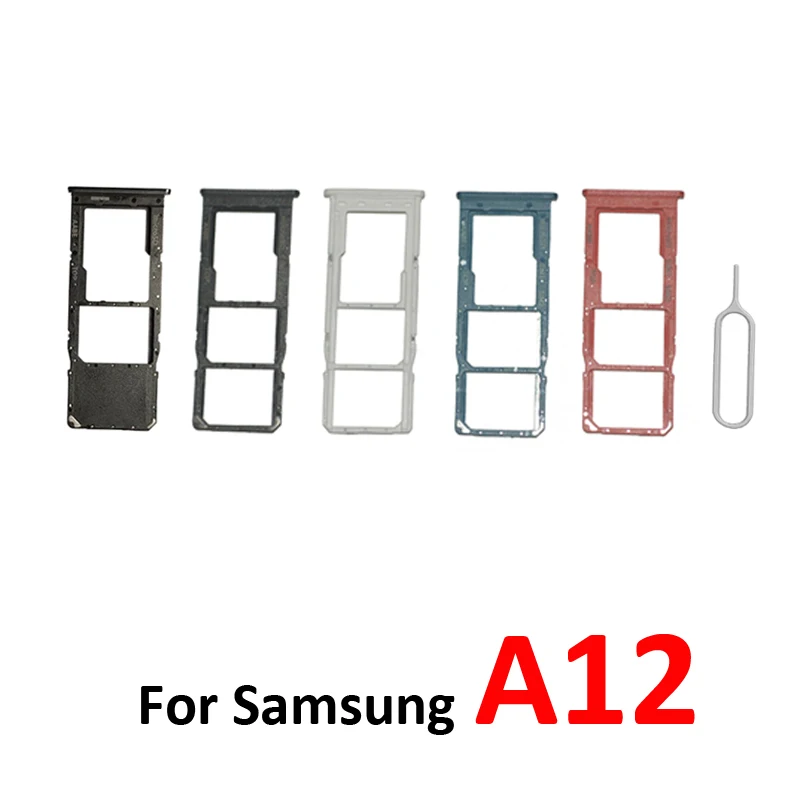Bandeja para SIM y micro SD para Samsung Galaxy A12 A125 A125F A127 A127F, color negro y azul 4