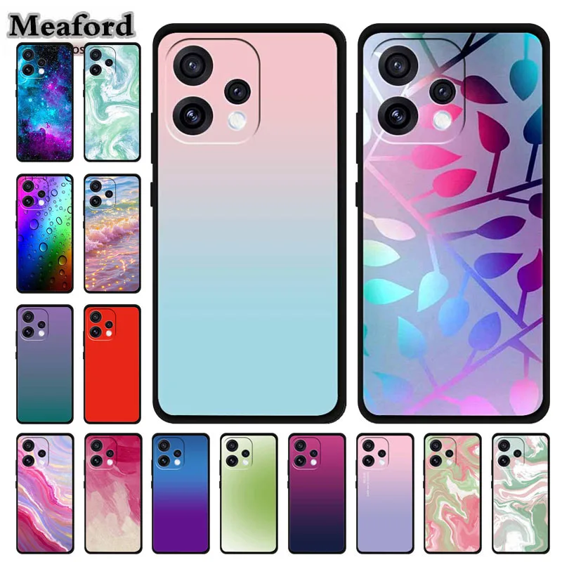 Case For Oppo Reno15 Funda Phone Back Cover Soft TPU Shell Luxury Fashion Printed Bunper Reno 15 Gradient Colorful Protector