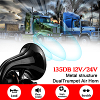 135db  Truck 135db  Air Horn 12/24V SuperLoud Trumpet Air Horn with Electric Valve Flat for Auto Vehicle Trucks Air Horn