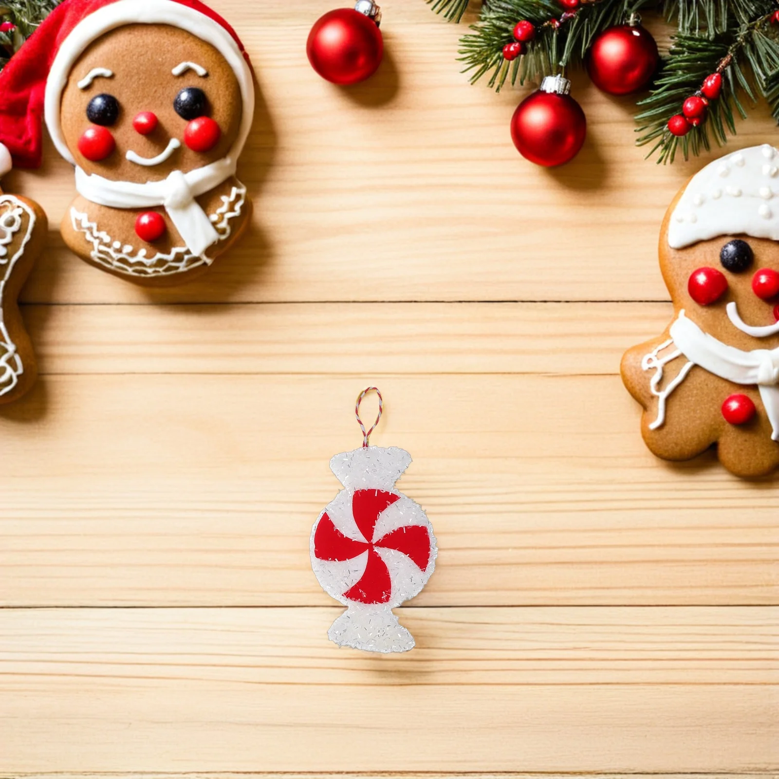 

3Pcs Large Peppermint Candy Ornaments Foam Red Tree Hanging Decorations Xmas Party Holiday Supplies