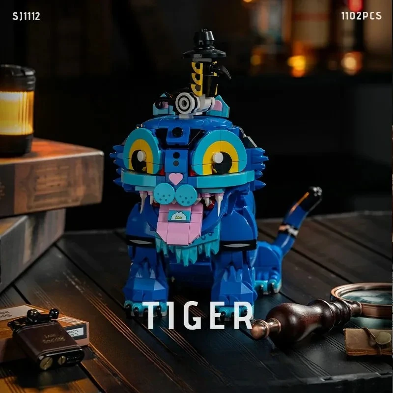 

1102PCS Monster Tiger Hunting Building Blocks Cartoon Animal Characters Assembly Mode Ornament DIY Creative Toys Adults Gift