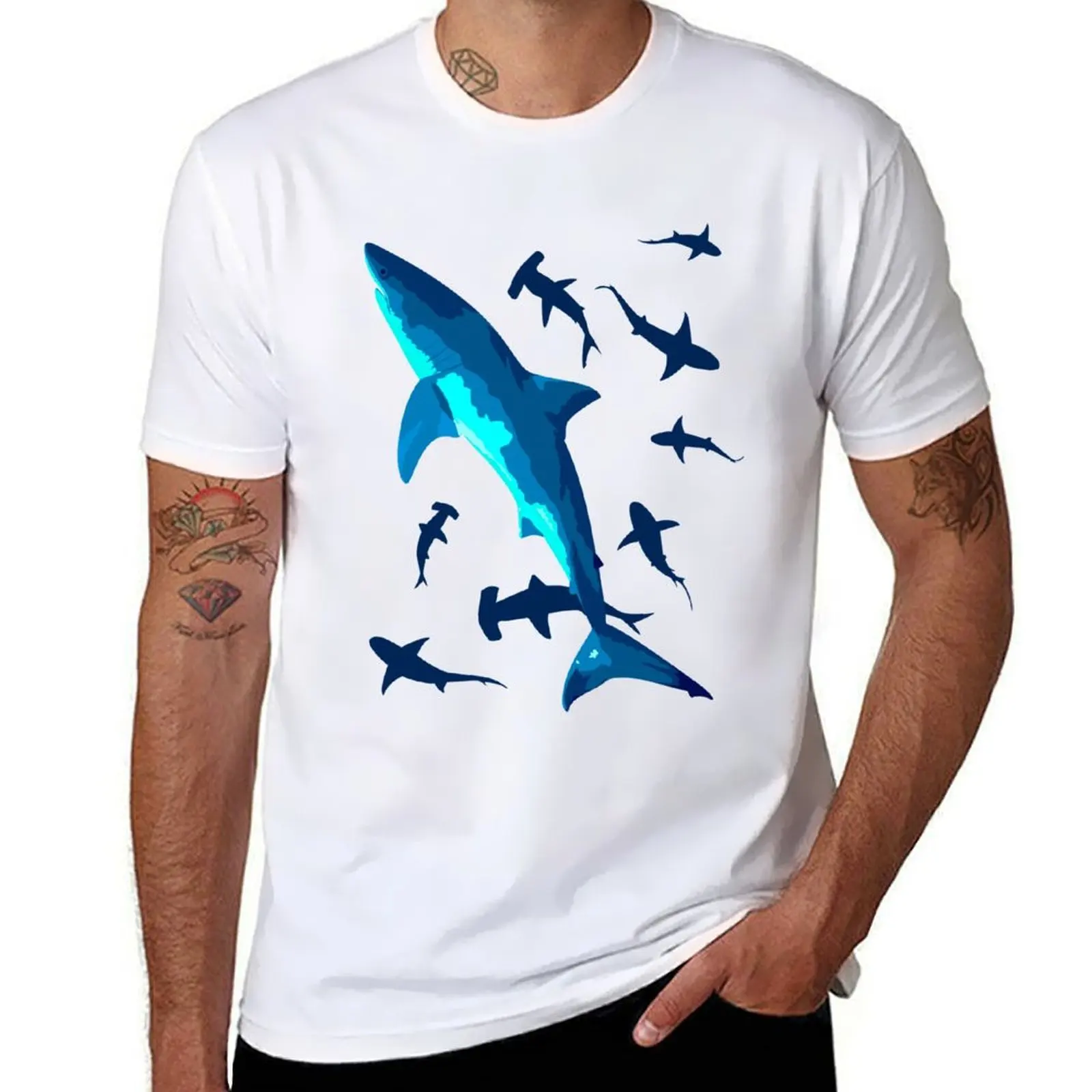 

Sharks in the Ocean T-Shirt t shirt for man 100 percent cotton man t shirt cotton T-Shirt