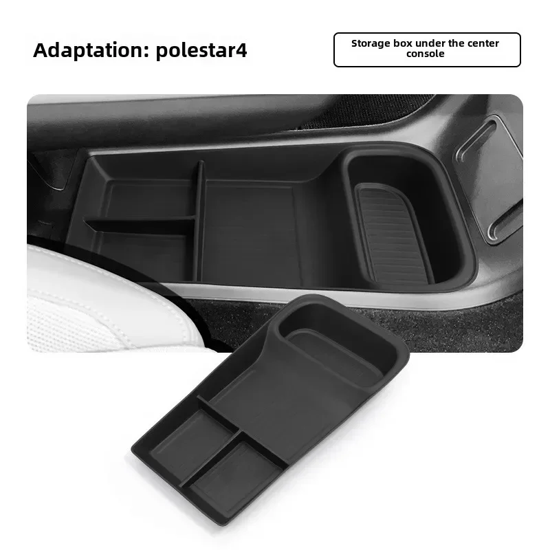صندوق تخزين سفلي للتحكم المركزي لوحدة التحكم المركزية Polestar 4 2023 2024 ملحقات منظم صينية الطبقة السفلية صندوق مرتب