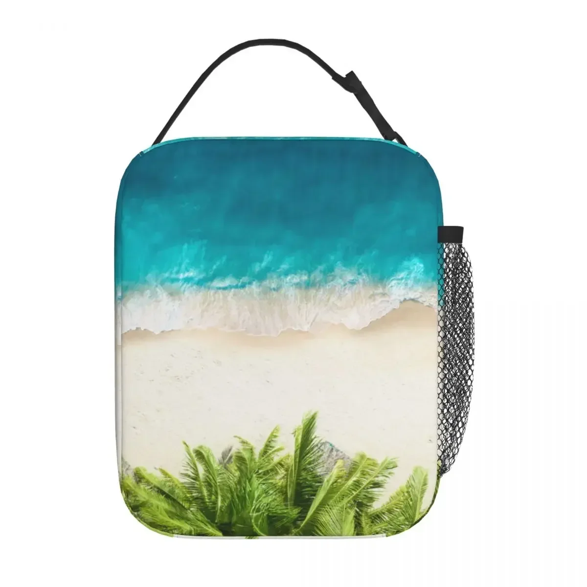 Travel Insulated Lunch Box Aerial View Sand Beach Ocean Coatline Storage Food Box Cooler Thermal Bento Box For School