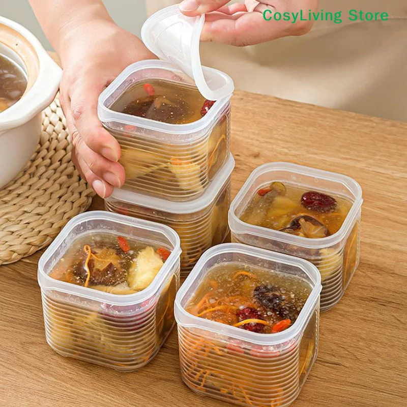 6 Grids Fresh-keeping Box With Lid Vegetable Fruit Food Storage Container For Refrigerator Kitchen Spice Seasoning Storage Jar