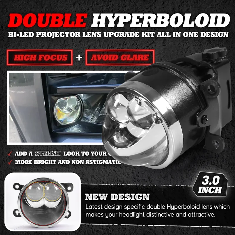 carolyn 3 بوصة ثنائية led أضواء الضباب Hb3 H8 9005 جهاز عرض (بروجكتور) ليد عدسة ليزر الضباب مصباح ثنائي عدسة H11 Led المصباح لمبة عالمية